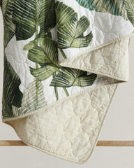 Fiesta Palms Reversible 3-Piece King Quilt Set - Green