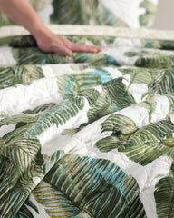Fiesta Palms Reversible 3-Piece King Quilt Set - Green