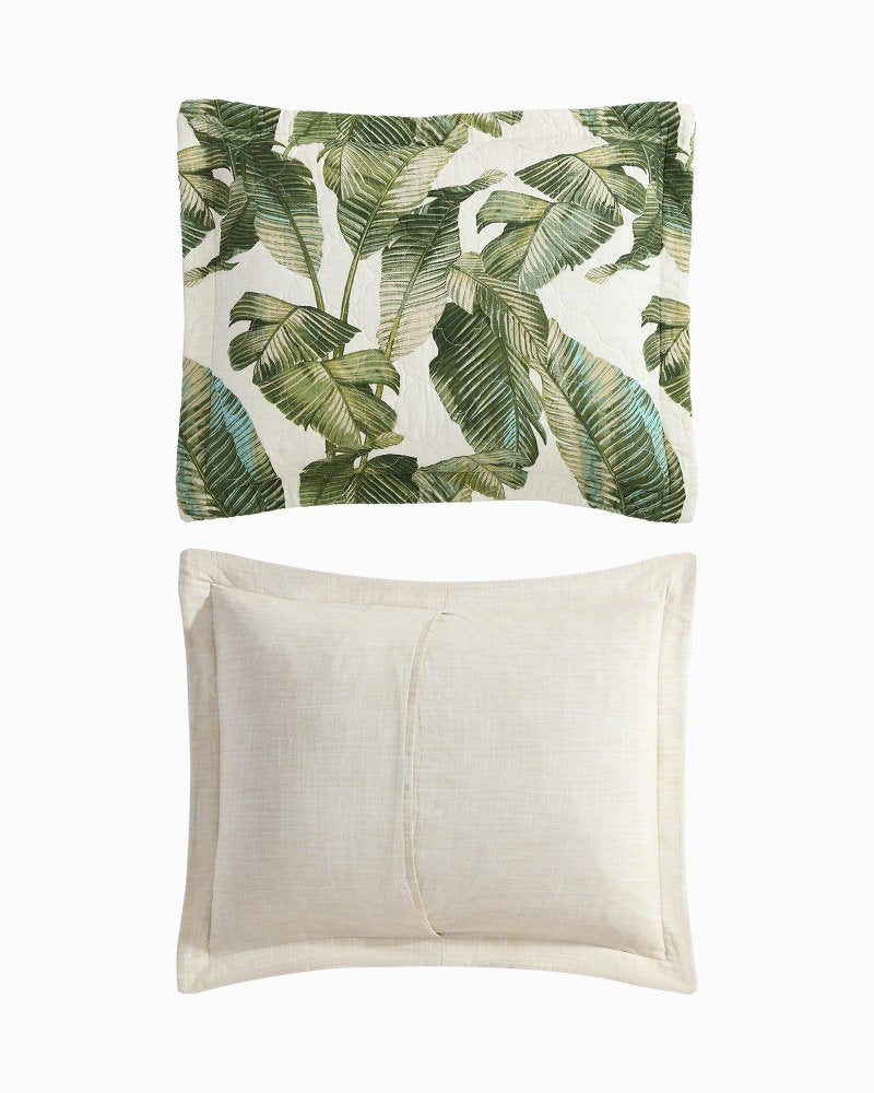 Fiesta Palms Reversible 3-Piece King Quilt Set - Green