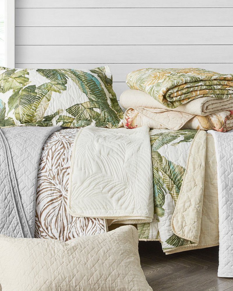 Fiesta Palms Reversible 3-Piece King Quilt Set - Green