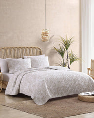 Palmday Reversible 3-Piece Full/Queen Quilt Set - Brown
