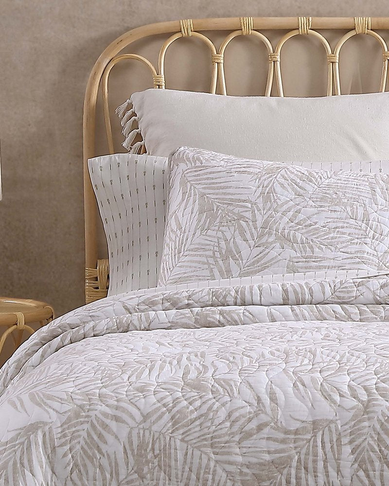 Palmday Reversible 3-Piece King Quilt Set - Brown