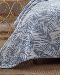 Palmday Reversible 3-Piece Full/Queen Quilt Set - Blue Canal