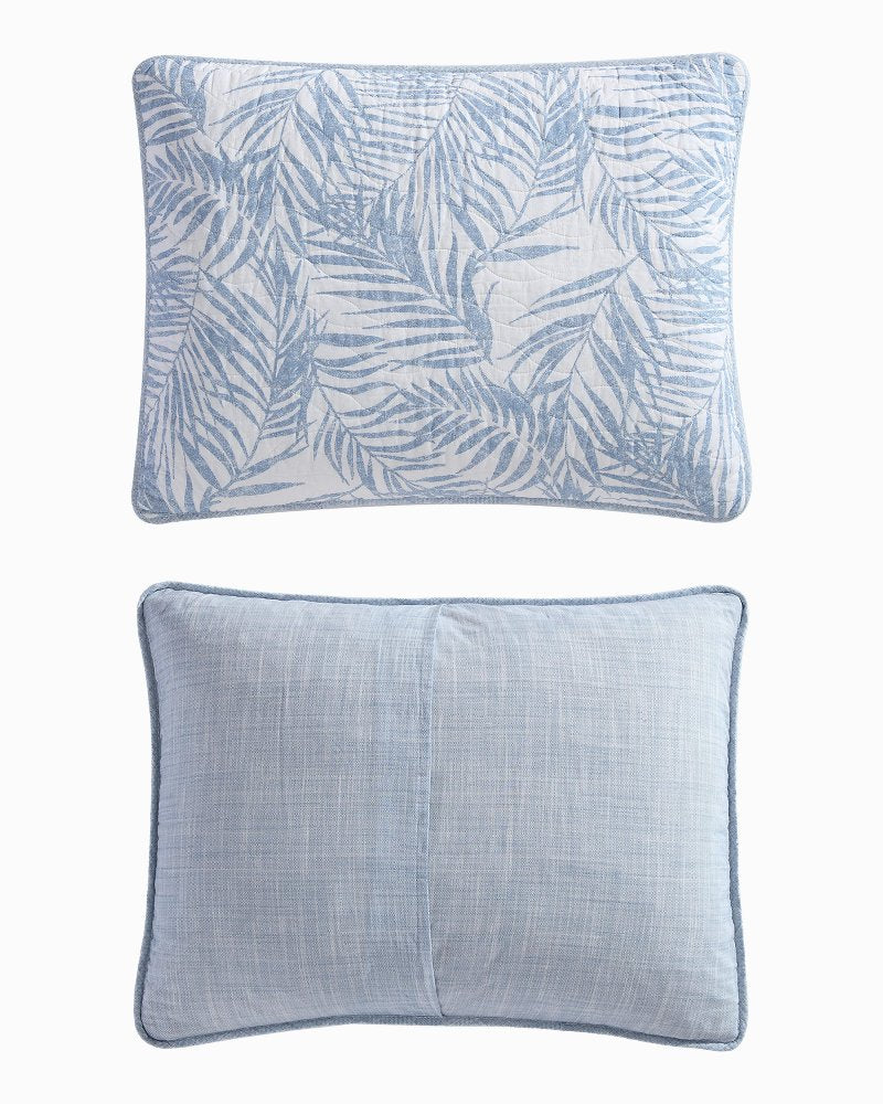 Palmday Reversible 3-Piece Full/Queen Quilt Set - Blue Canal