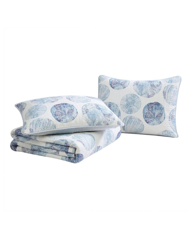 Ocean Isle 3-Piece Full/Queen Quilt Set - Blue