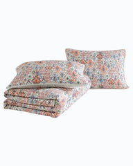 Ikat Tropics Reversible 3-Piece Full/Queen Quilt Set - Multicolor