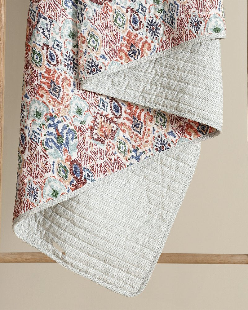 Ikat Tropics Reversible 3-Piece Full/Queen Quilt Set - Multicolor