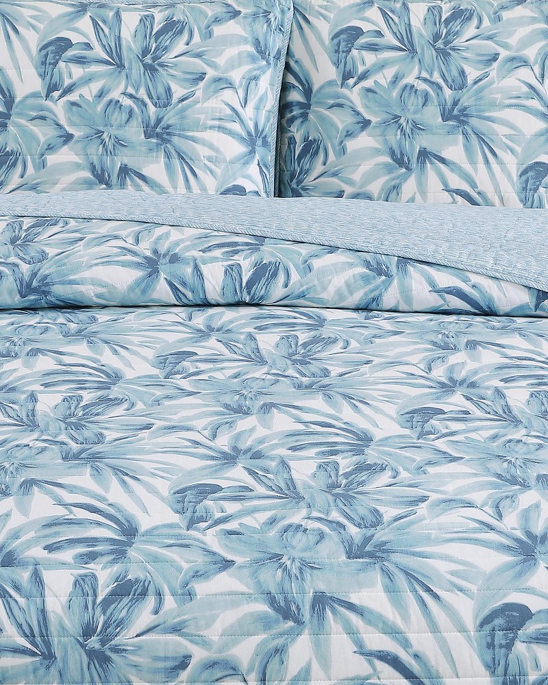 Aubrey Reversible 3-Piece Full/Queen Quilt Set - Blue