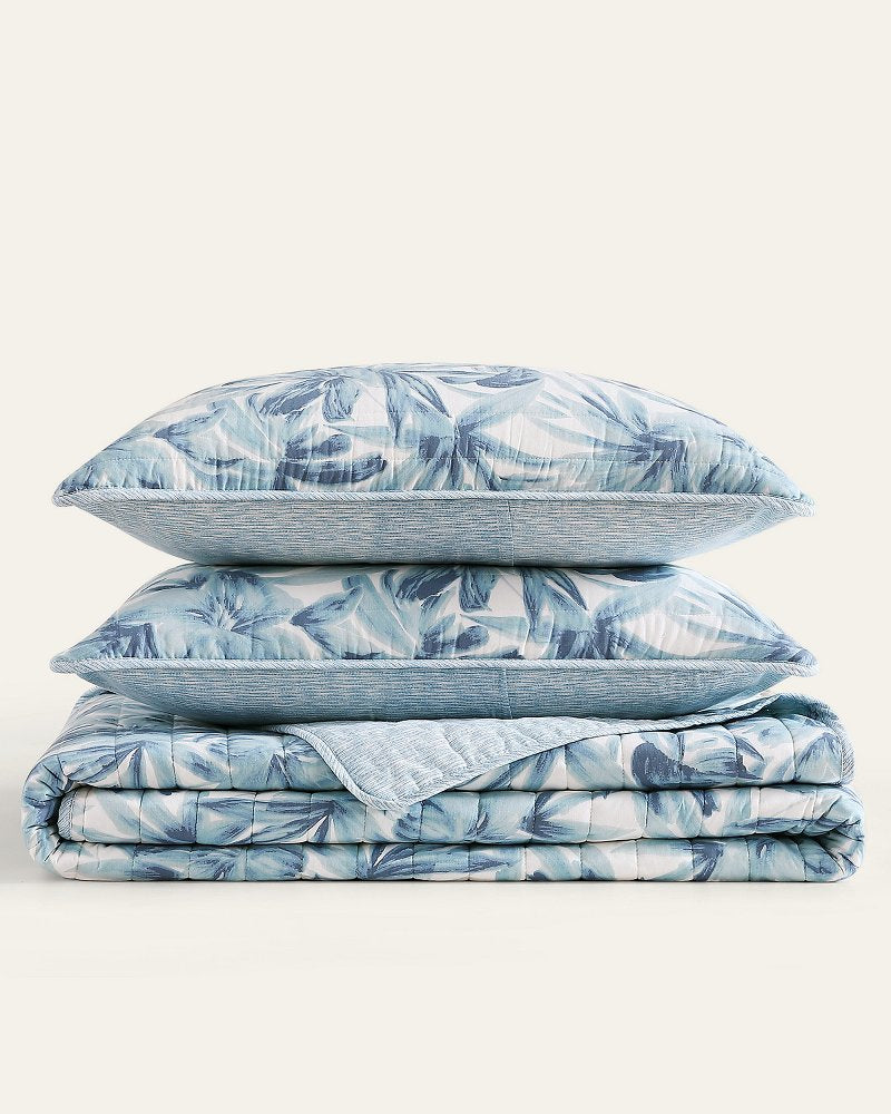 Aubrey Reversible 3-Piece Full/Queen Quilt Set - Blue