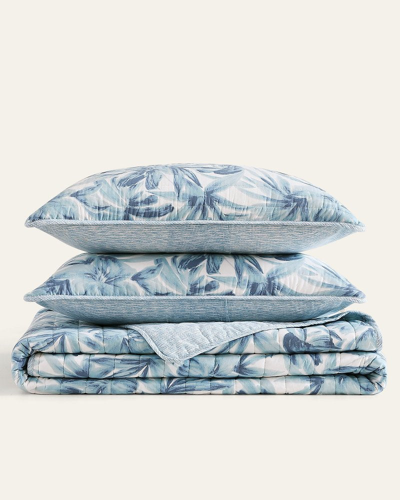 Aubrey Reversible 3-Piece King Quilt Set - Blue