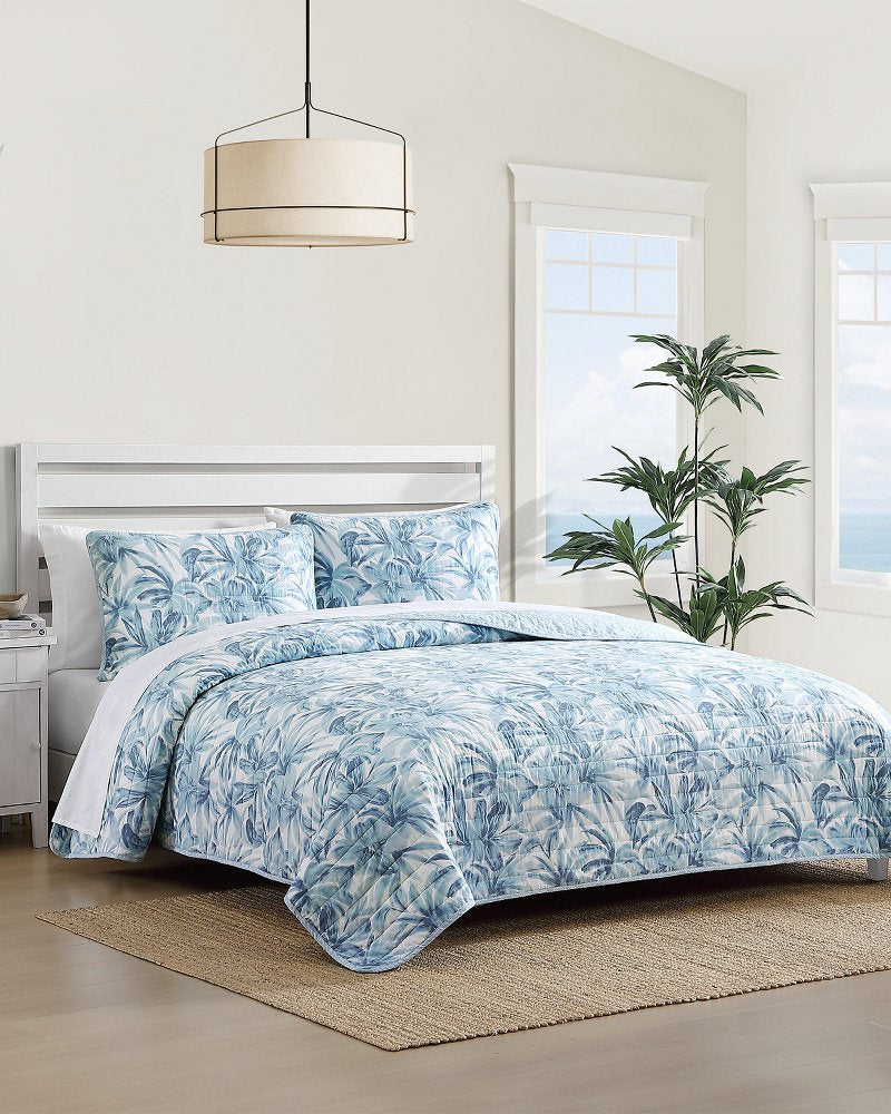 Aubrey Reversible 3-Piece King Quilt Set - Blue