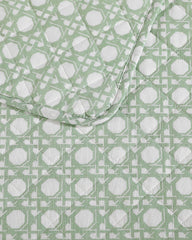 Diamond Isle 3-Piece King Quilt Set - Green/White