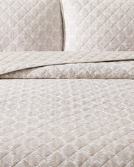 Bahama Fronds Reversible 3-Piece King Quilt Set - Khaki