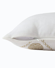 Golden Pineapples Embroidered Decorative Pillow - Gold