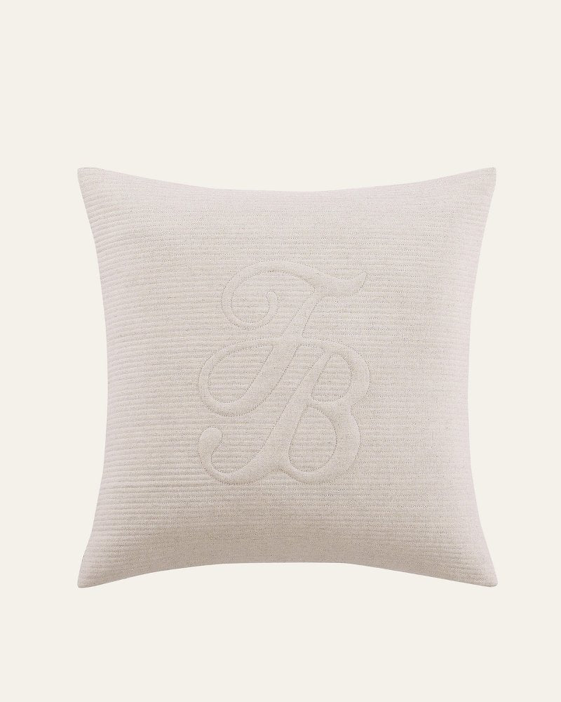 Island Estate Quilted Linen Decorative Pillow - Natural/Beige