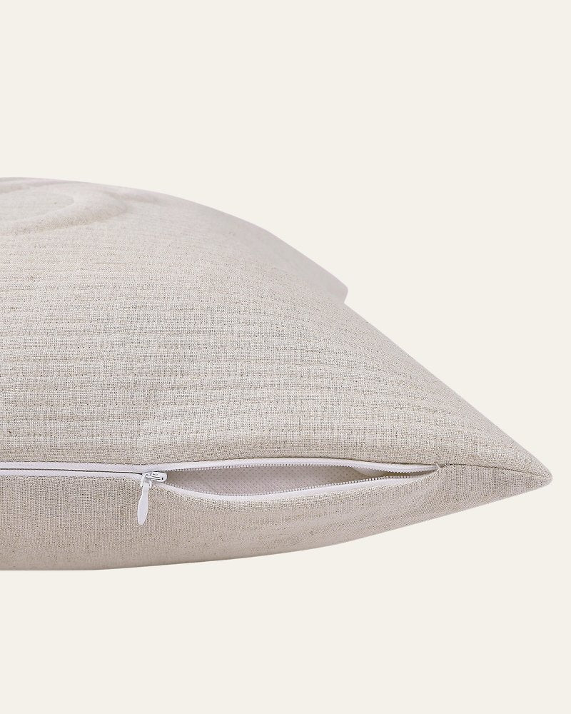Island Estate Quilted Linen Decorative Pillow - Natural/Beige