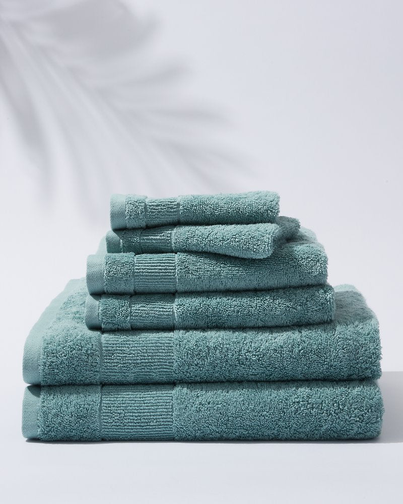 Island Retreat 6-Piece Bath Towel Set - Dark Blue Lagoon