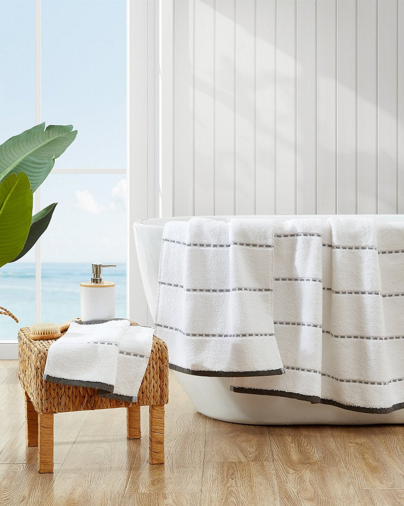 Ridley Grey 3-Piece Bath Towel Set - Grey