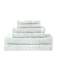 Pineapple Venture 6-Piece Bath Towel Set - Sage/White