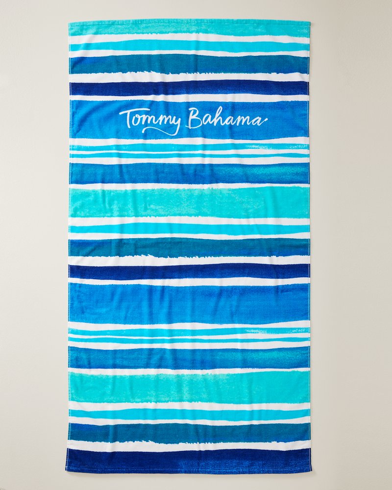 Ombré Fronds &amp; Retro Stripe Beach Towels — Set of 2 - Multicolor