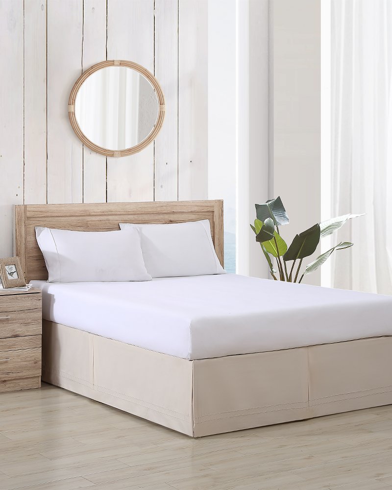 Tailored Queen Bed Skirt - Beige