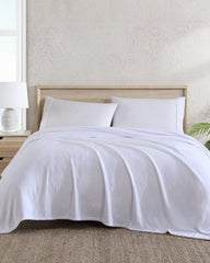 Solid Twin Fleece Blanket - White