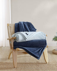Plush Fleece Blue Twin Blanket - Blue