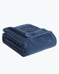 Plush Fleece Blue King Blanket - Blue
