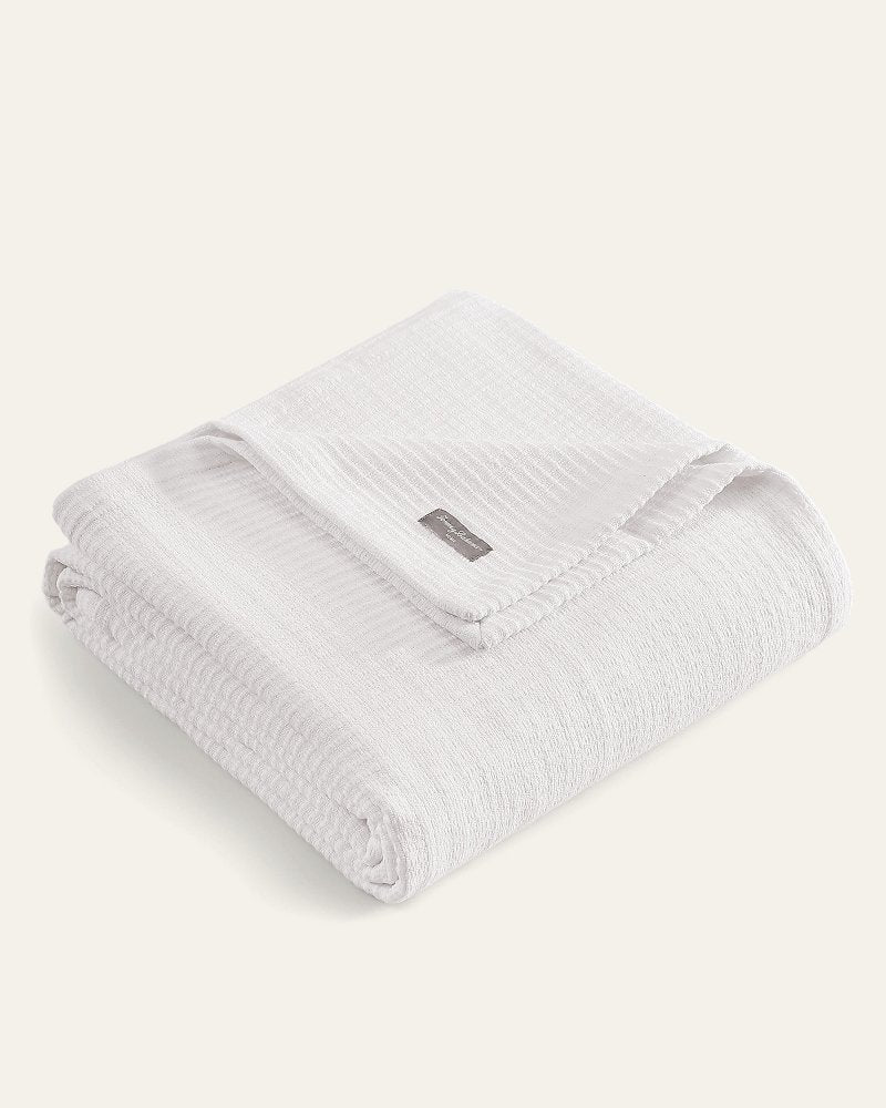 Island Estate Woven Bamboo Full/Queen Blanket - White