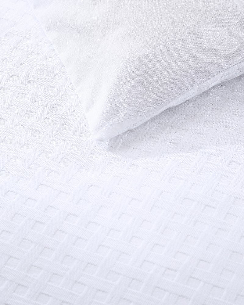 Basketweave 3-Piece Queen Duvet Cover Set - White