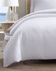 Basketweave 3-Piece Queen Duvet Cover Set - White
