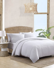 Basketweave 3-Piece King Duvet Cover Set - White