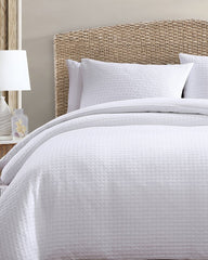 Basketweave 3-Piece King Duvet Cover Set - White