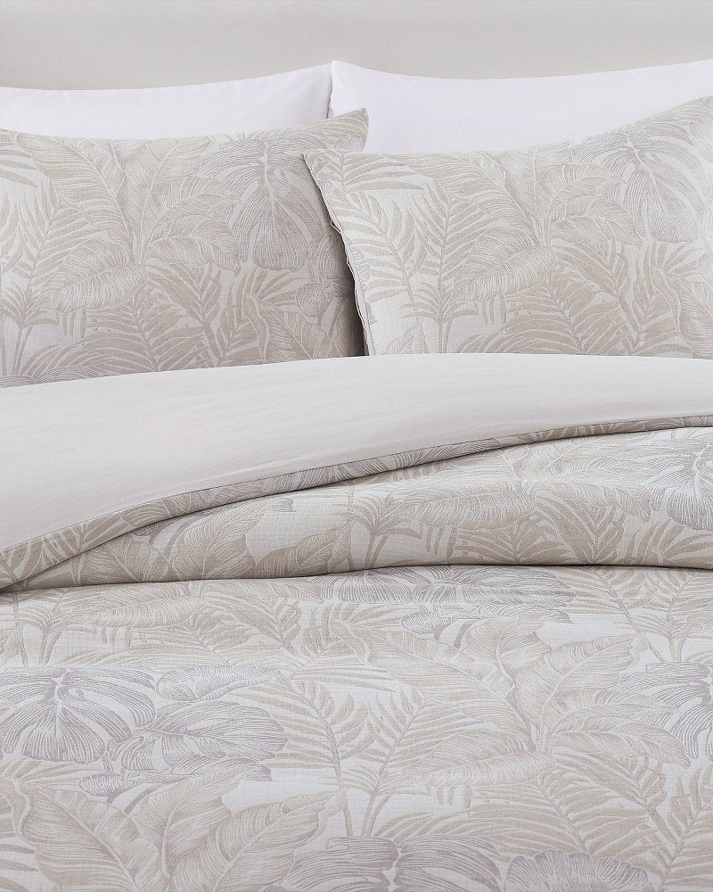Island Estate Jungle Palms 3-Piece Full/Queen Duvet Cover Set - Beige