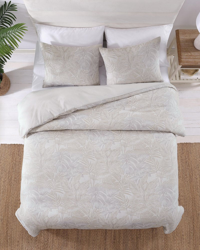 Island Estate Jungle Palms 3-Piece Full/Queen Duvet Cover Set - Beige
