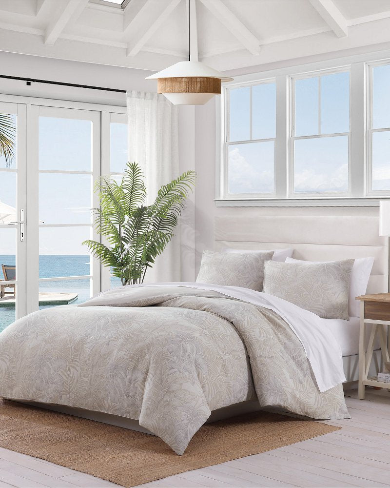 Island Estate Jungle Palms 3-Piece Full/Queen Duvet Cover Set - Beige