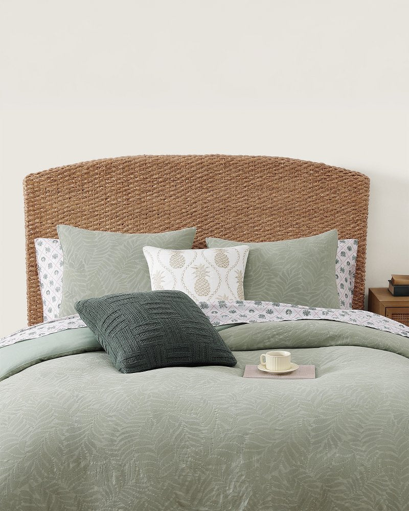 Island Estate Harbor Palm Reversible 3-Piece Full/Queen Duvet Cover Set - Green