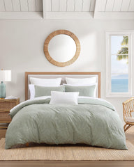 Island Estate Harbor Palm Reversible 3-Piece Full/Queen Duvet Cover Set - Green