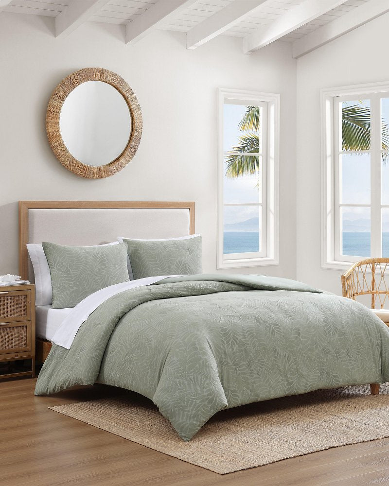 Island Estate Harbor Palm Reversible 3-Piece King Duvet Cover Set - Green