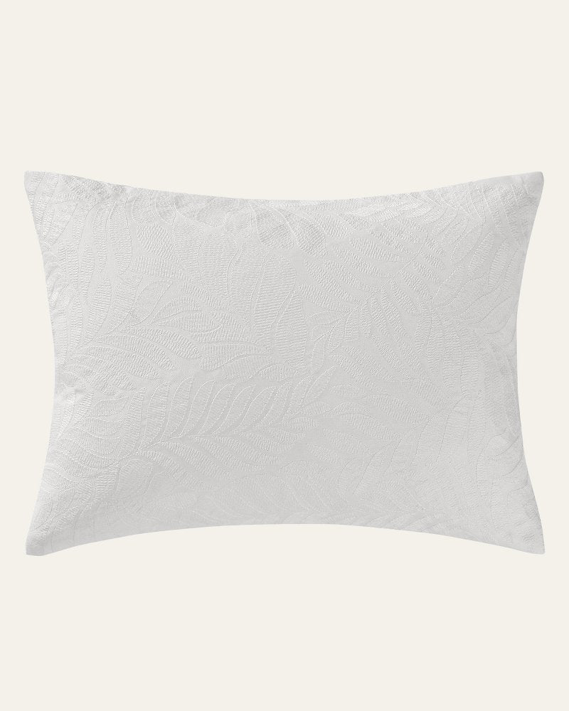 Island Estate Embroidered Leaf Decorative Pillow - White