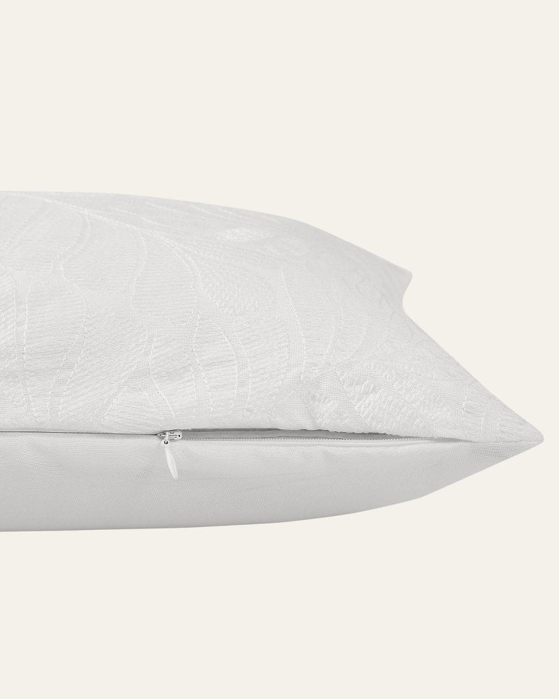 Island Estate Embroidered Leaf Decorative Pillow - White
