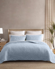 Solid Costa Sera Full/Queen Quilt - Blue