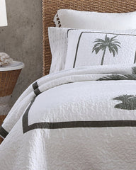 Palm Island Reversible Full/Queen Quilt - Grey