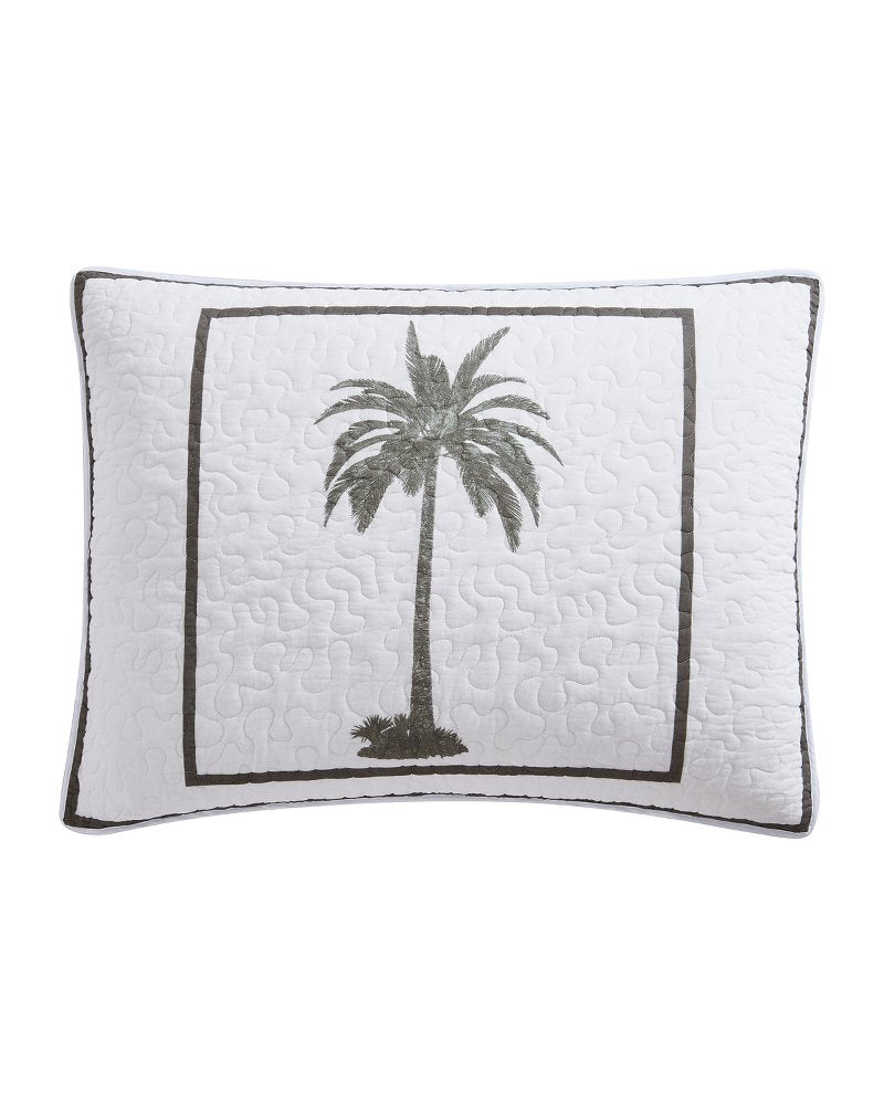Palm Island Reversible Full/Queen Quilt - Grey