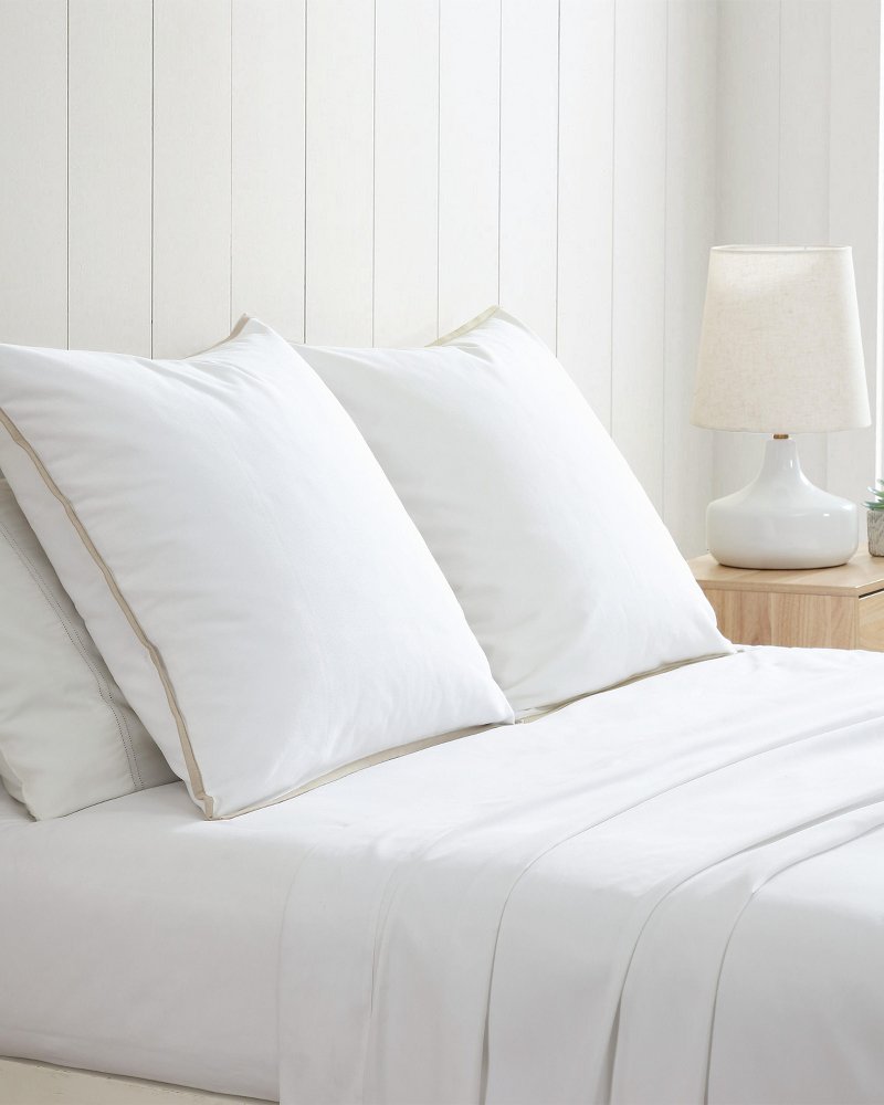 Bahama Basic Canvas White European Shams - Set of 2 - White