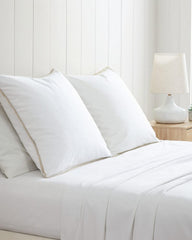 Bahama Basic Canvas White European Shams - Set of 2 - White