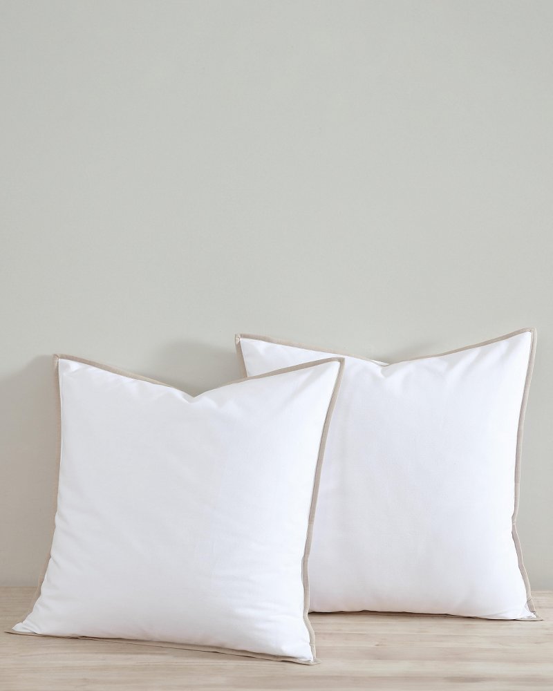 Bahama Basic Canvas White European Shams - Set of 2 - White