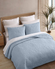 Solid Costa Sera 2-Piece King Quilted Sham Set - Blue