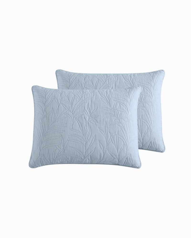 Solid Costa Sera 2-Piece King Quilted Sham Set - Blue