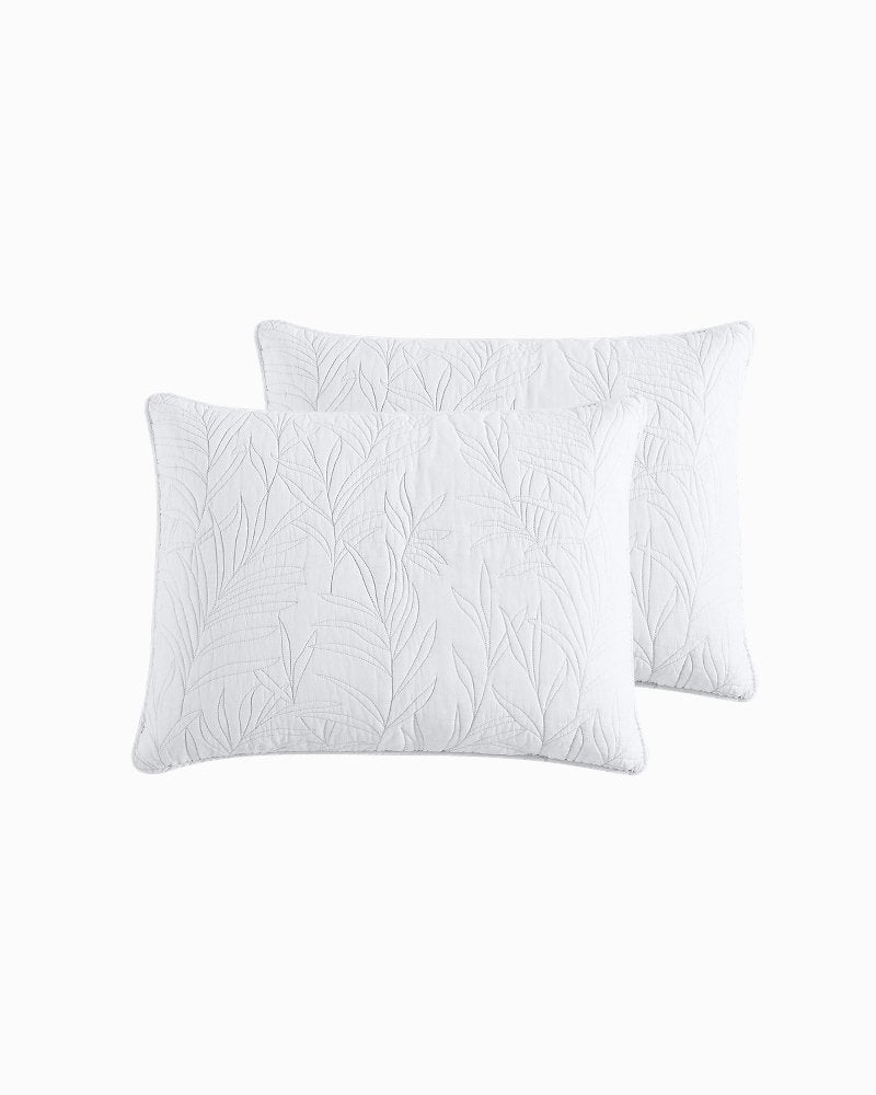 Solid Costa Sera 2-Piece Standard Quilted Sham Set - White